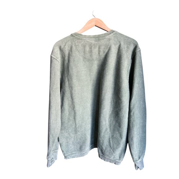 Pressbox Green University Of Miami Ribbed Vintage Wash Pullover Sweatshirt Med - Picture 2 of 4